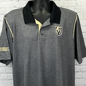 Las Vegas Golden Knights Polo Shirt NHL Ice Hockey Short Sleeve Gray XL X-Large
